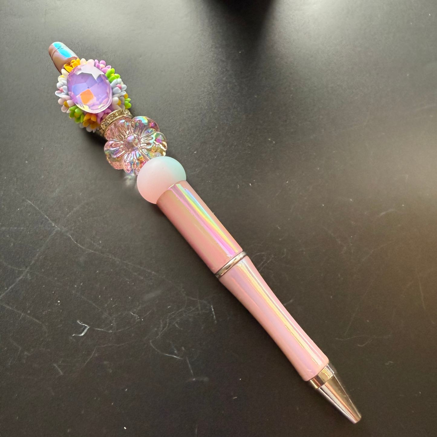 Pastel Garden Glow Beaded Pen