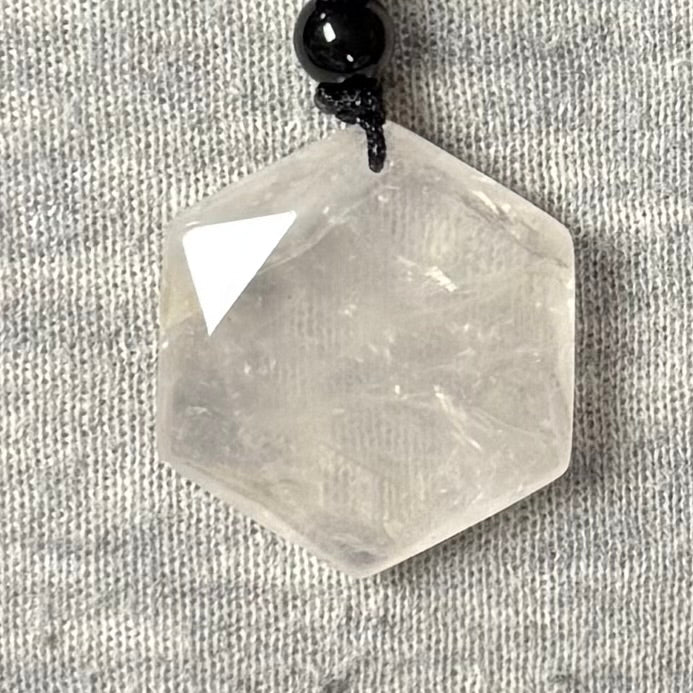 Pink Quartz Adjustable Cord Necklace