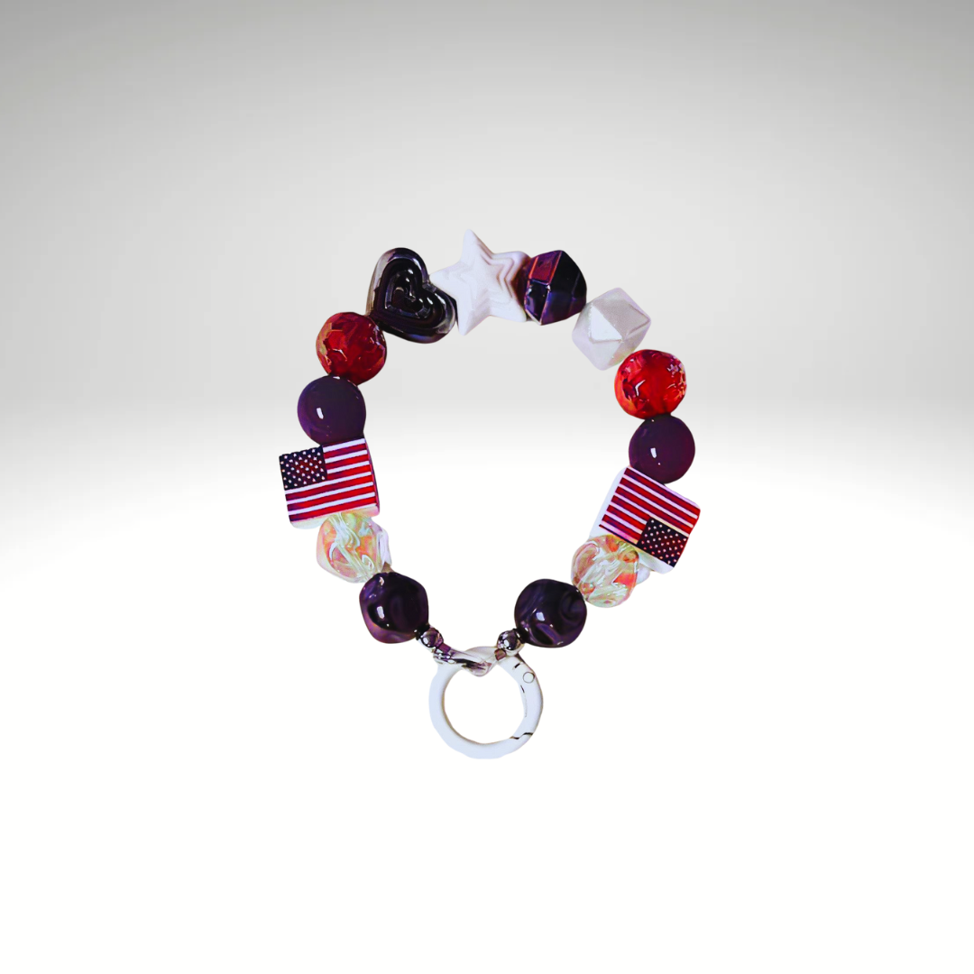 American Flag Wristlet and Key Ring