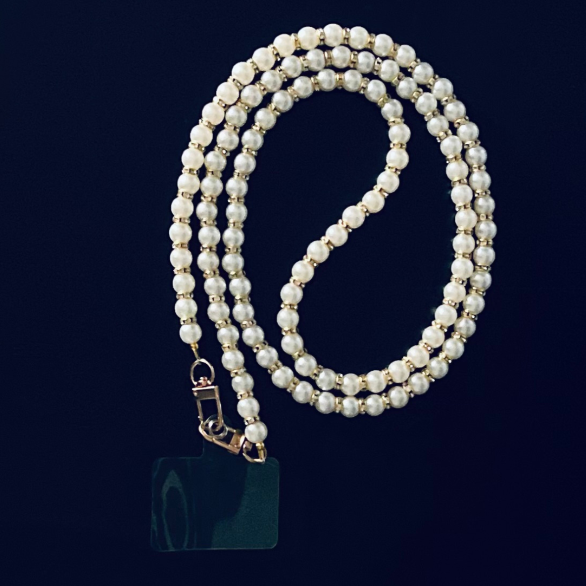 Pearl Radiance Phone Lanyard in Silver