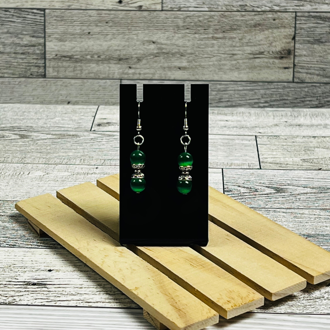 Green Cat eye Earrings
