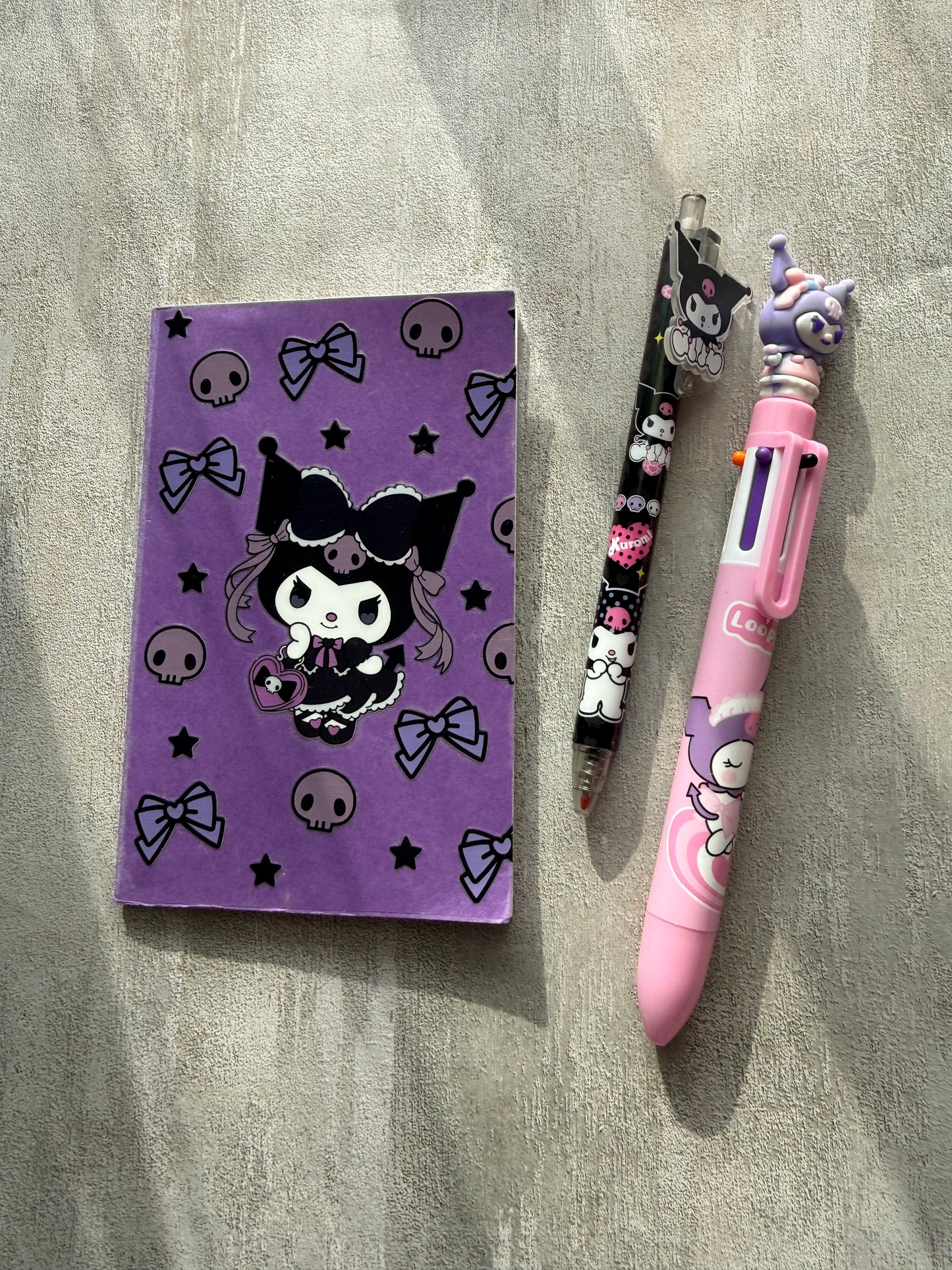 Purple Mini Stationery Set • Notepad + 2 Pens