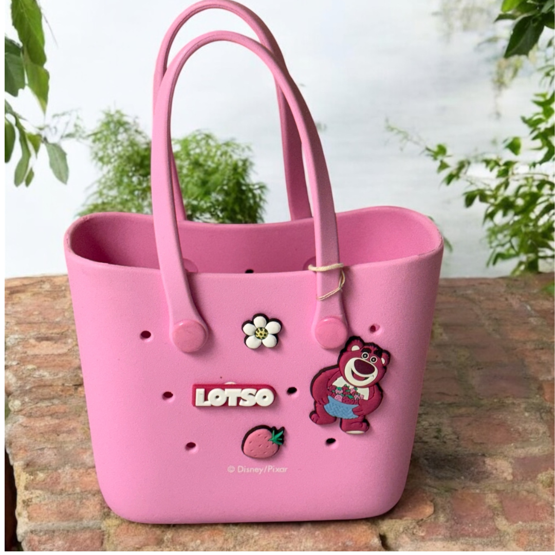 Pink Lotso the Bear - Bento Bag β Cute Croc-like Style