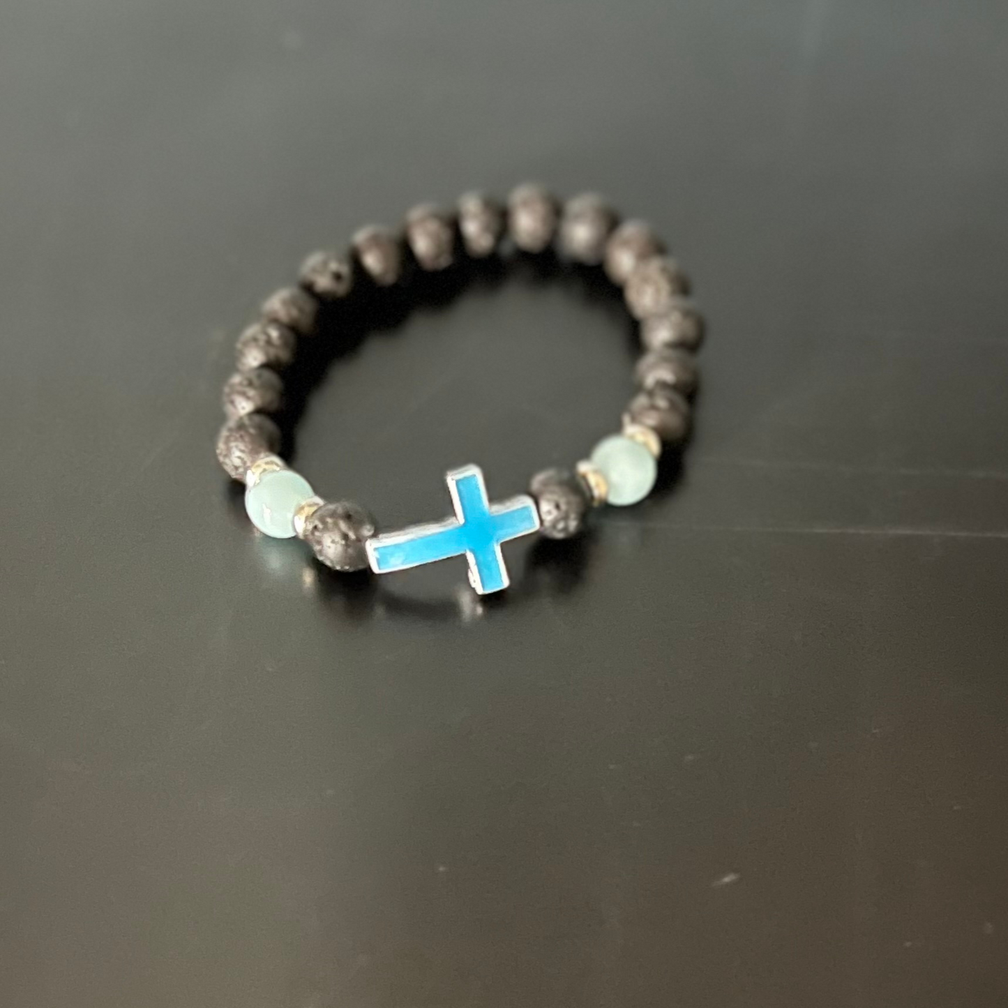 Luminous Cross Lava Bracelet
