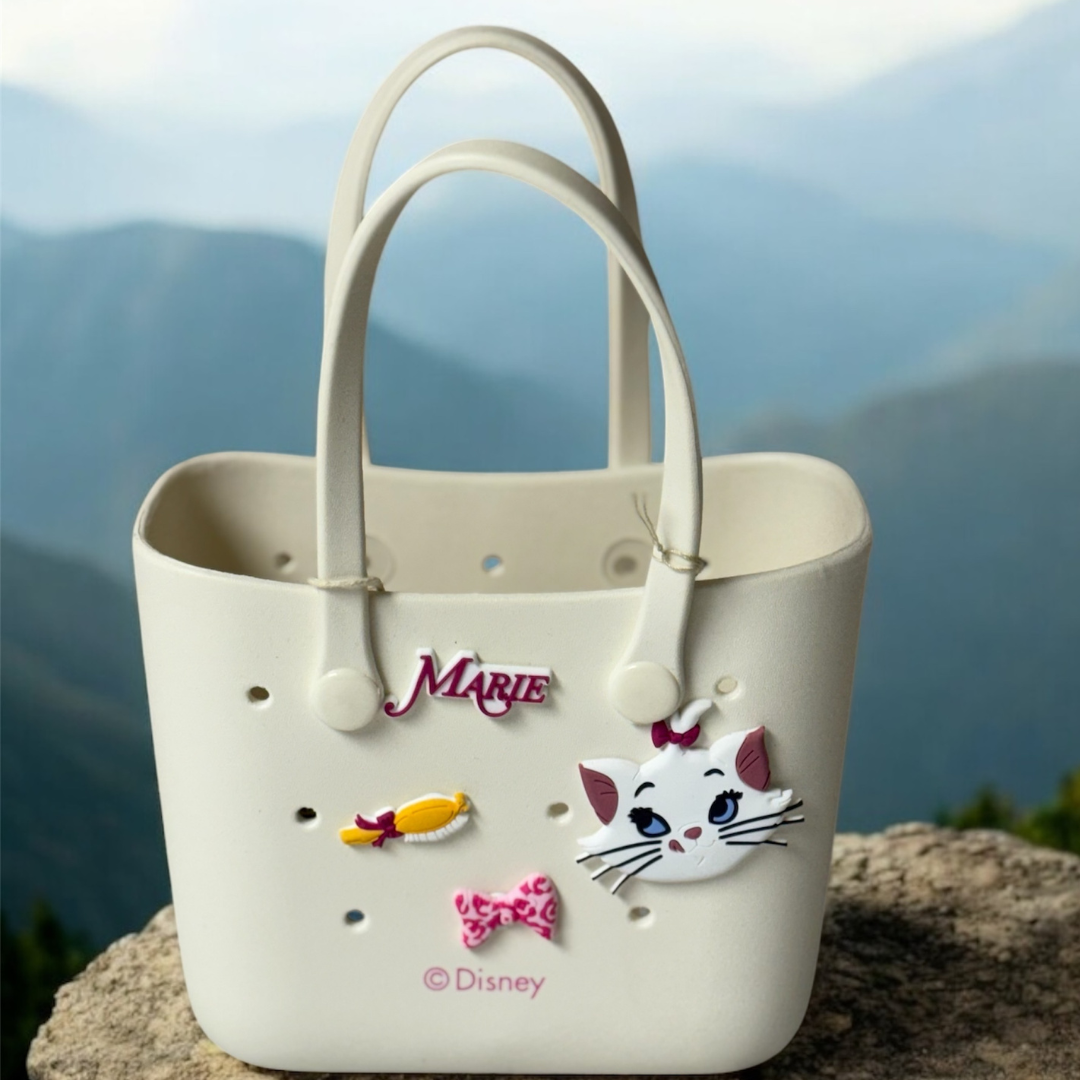 White Croc-Style Bento Bag β Cute & Compact Lunch Bag for Girls