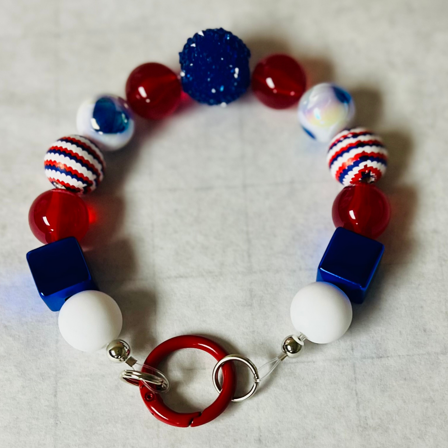 American Flag Wristlet and Key Ring