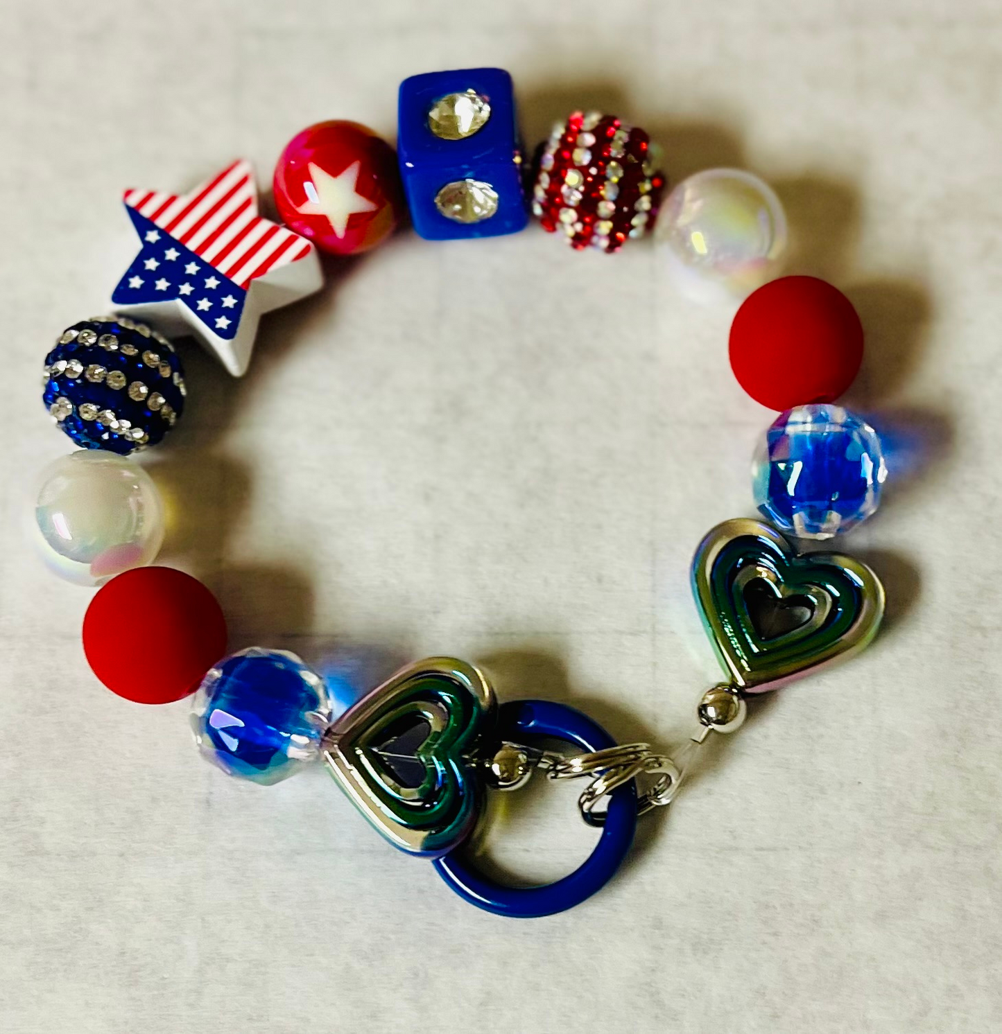 American Flag Wristlet and Key Ring