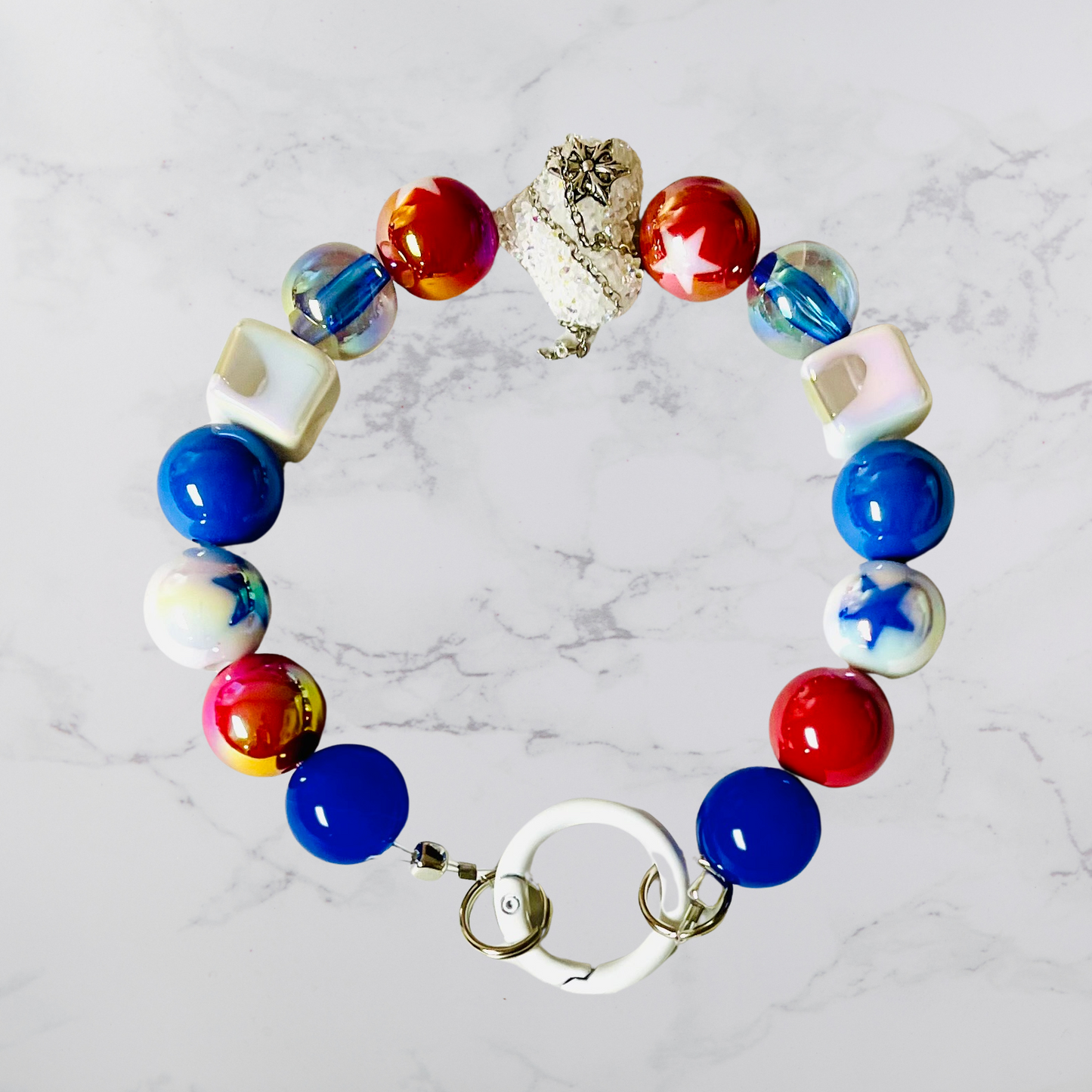 American Flag Wristlet and Key Ring