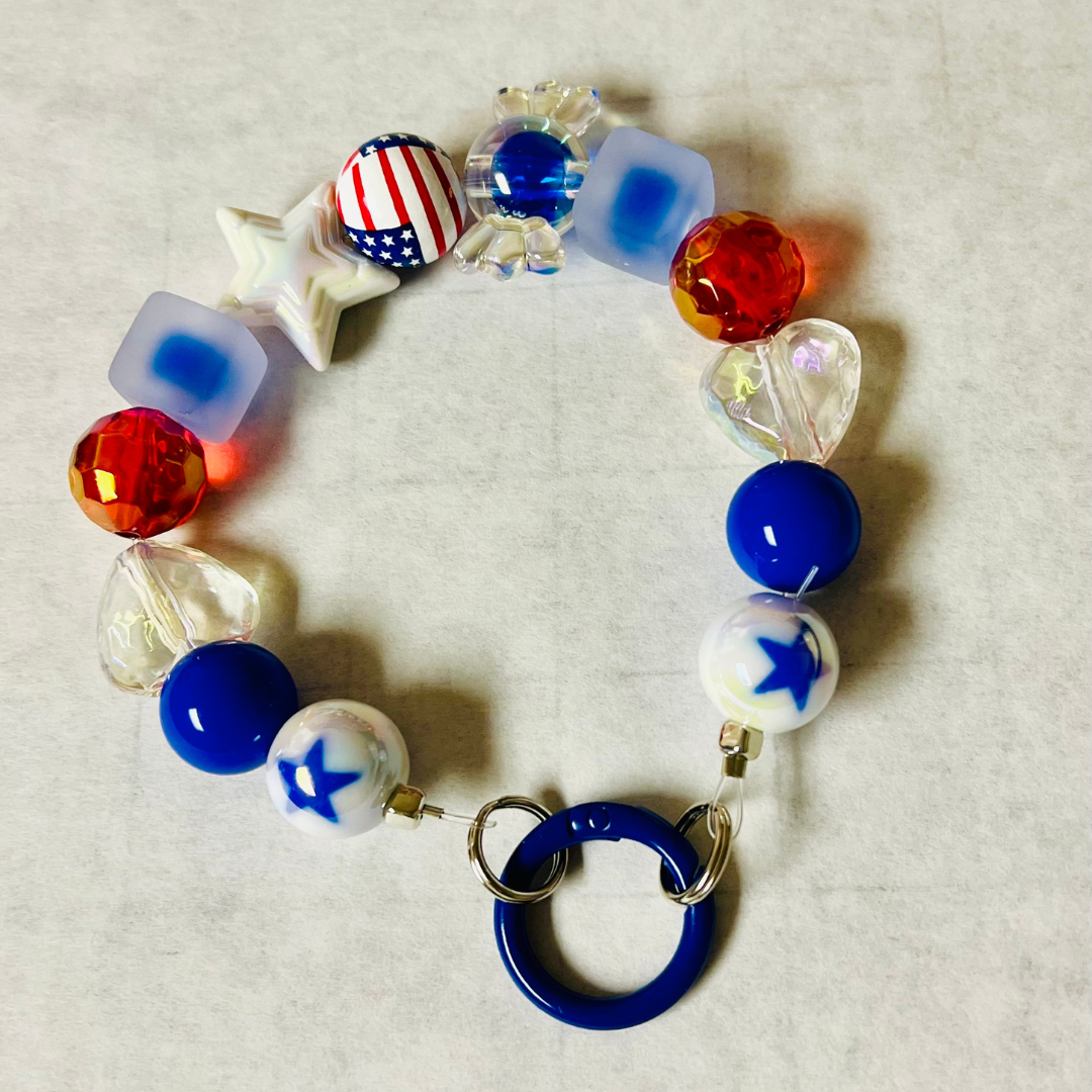 American Flag Wristlet and Key Ring