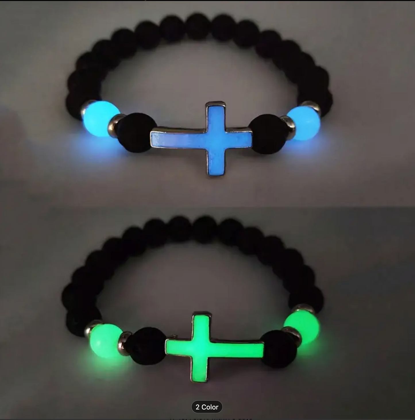 Luminous Cross Lava Bracelet