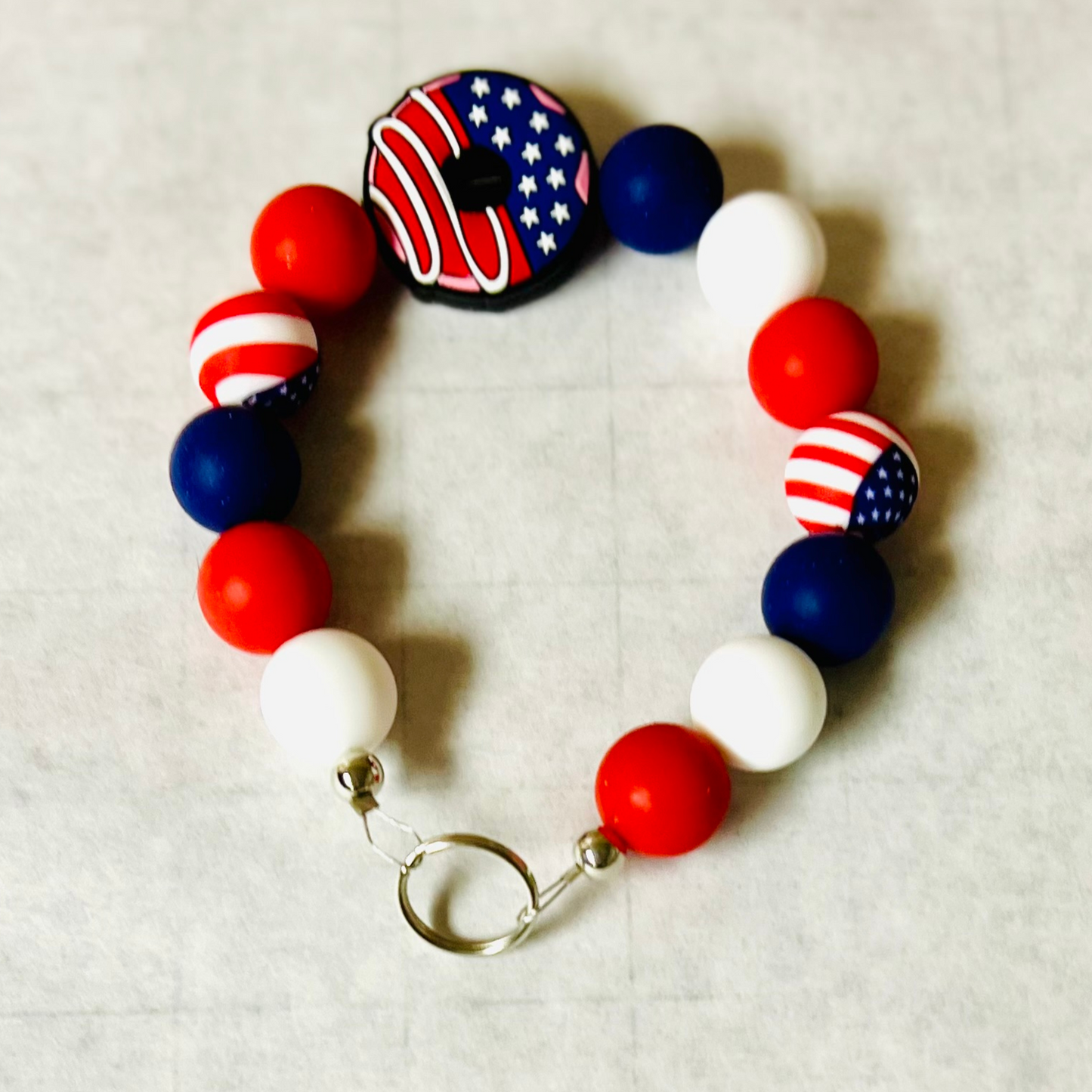 American Flag Wristlet and Key Ring