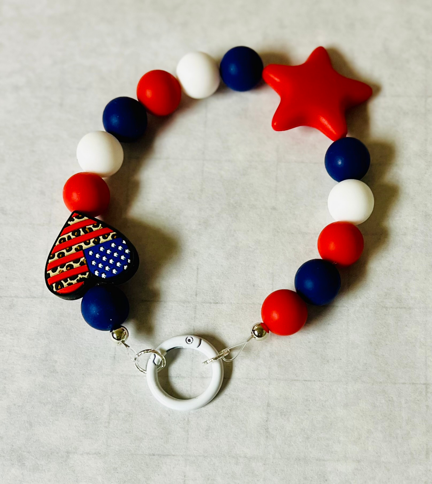 American Flag Wristlet and Key Ring