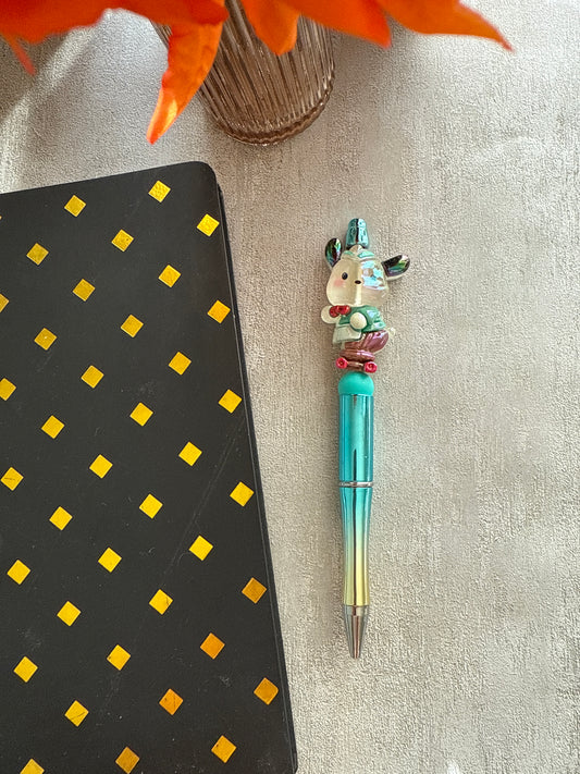 Teal Frost Holiday Specialty Bead Pen