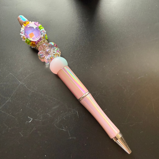 Pastel Garden Glow Beaded Pen