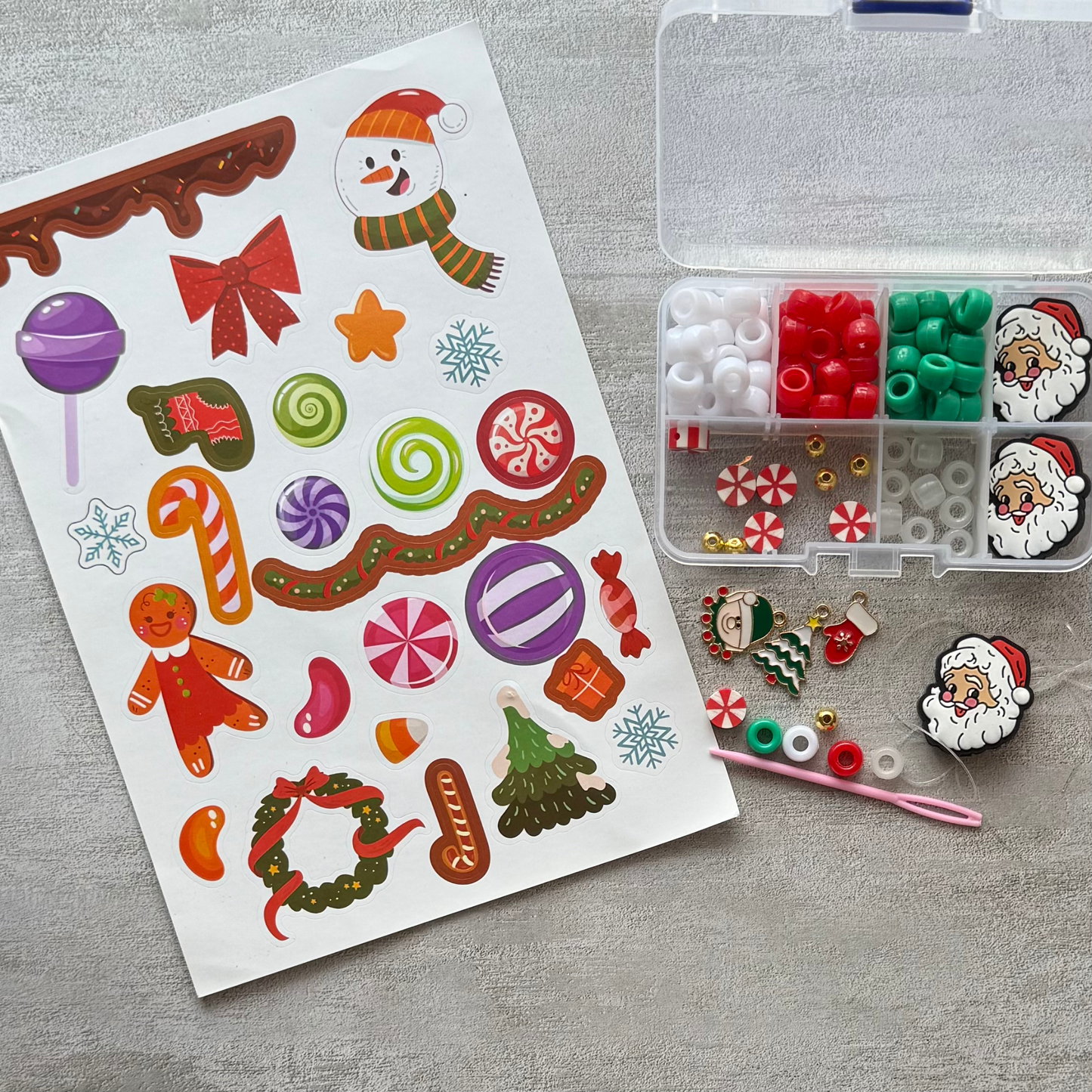 Holiday DIY Bracelet Kit – Beads, Charms & Supplies to Make 3+ Festive Bracelets