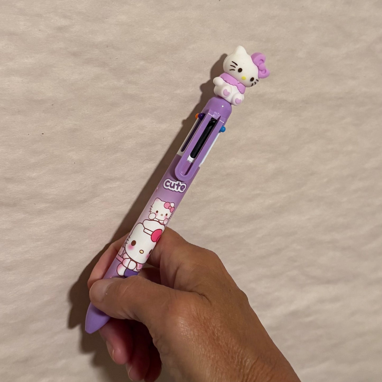 Purple Bow Kitty Multi-Color Pen – Cute Collectible Stationery