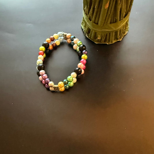 Colorful Beaded Stretch Bracelet – Handmade Jewelry