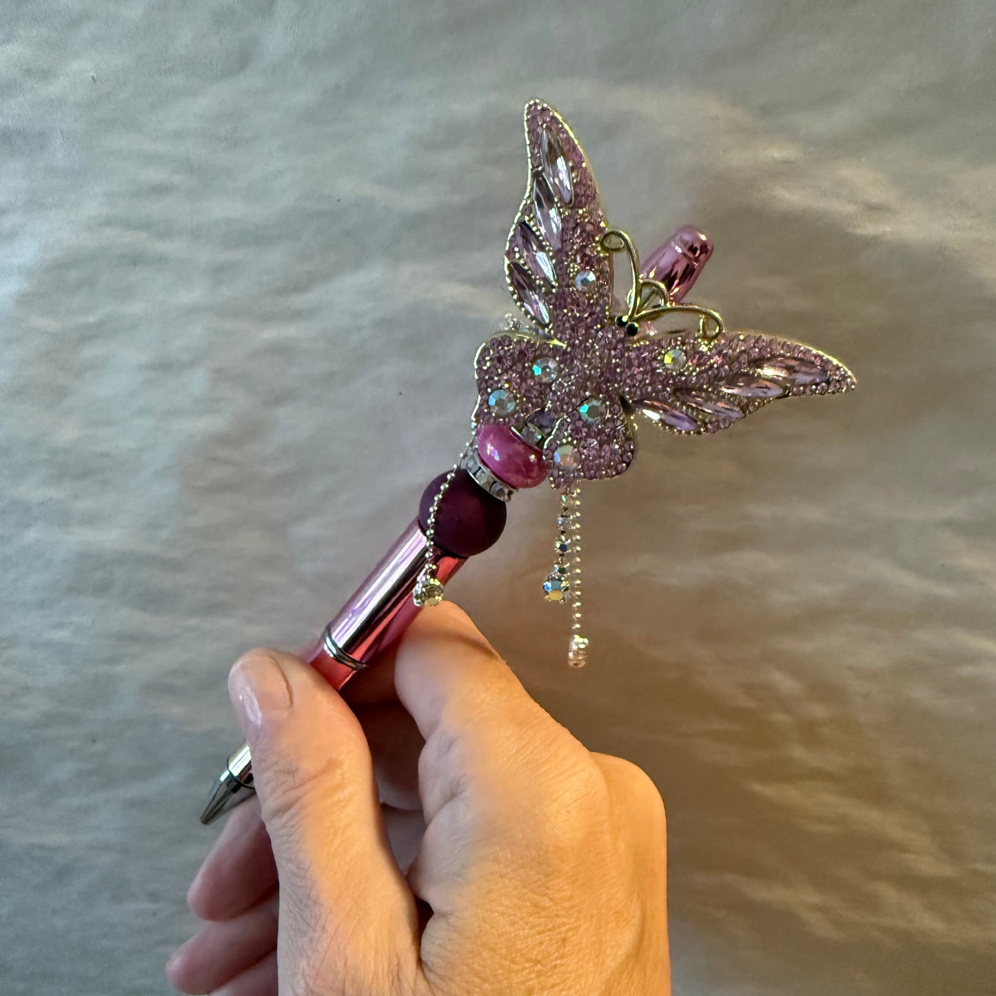 Butterfly Crystal Sparkle Pen – Pink Luxe Writing Pen