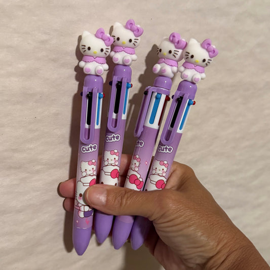 Purple Bow Kitty Multi-Color Pen – Cute Collectible Stationery