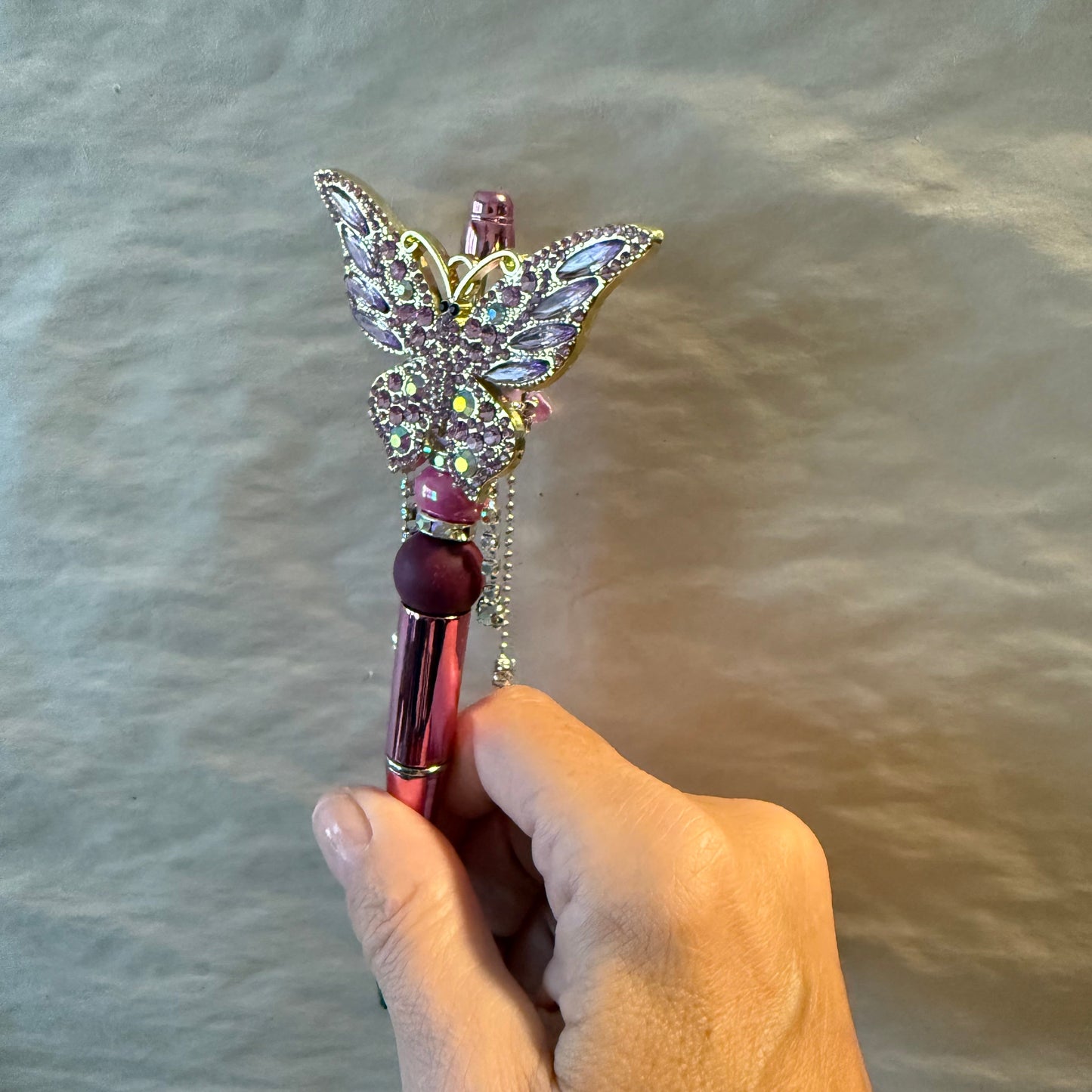 Butterfly Crystal Sparkle Pen – Pink Luxe Writing Pen