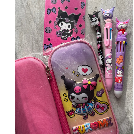 Pink Pencil Case Gift Set • Case + Pens + Notepad