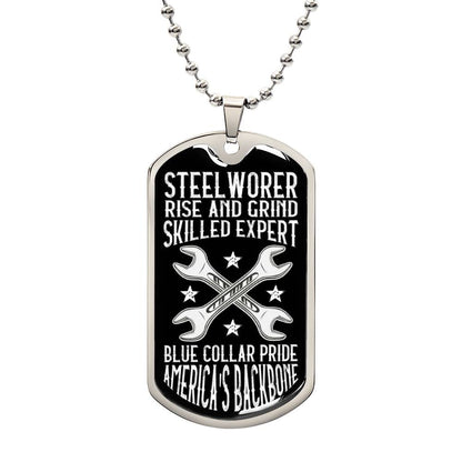 DOG TAG NECKLACE FOR (STEEL WORKER)