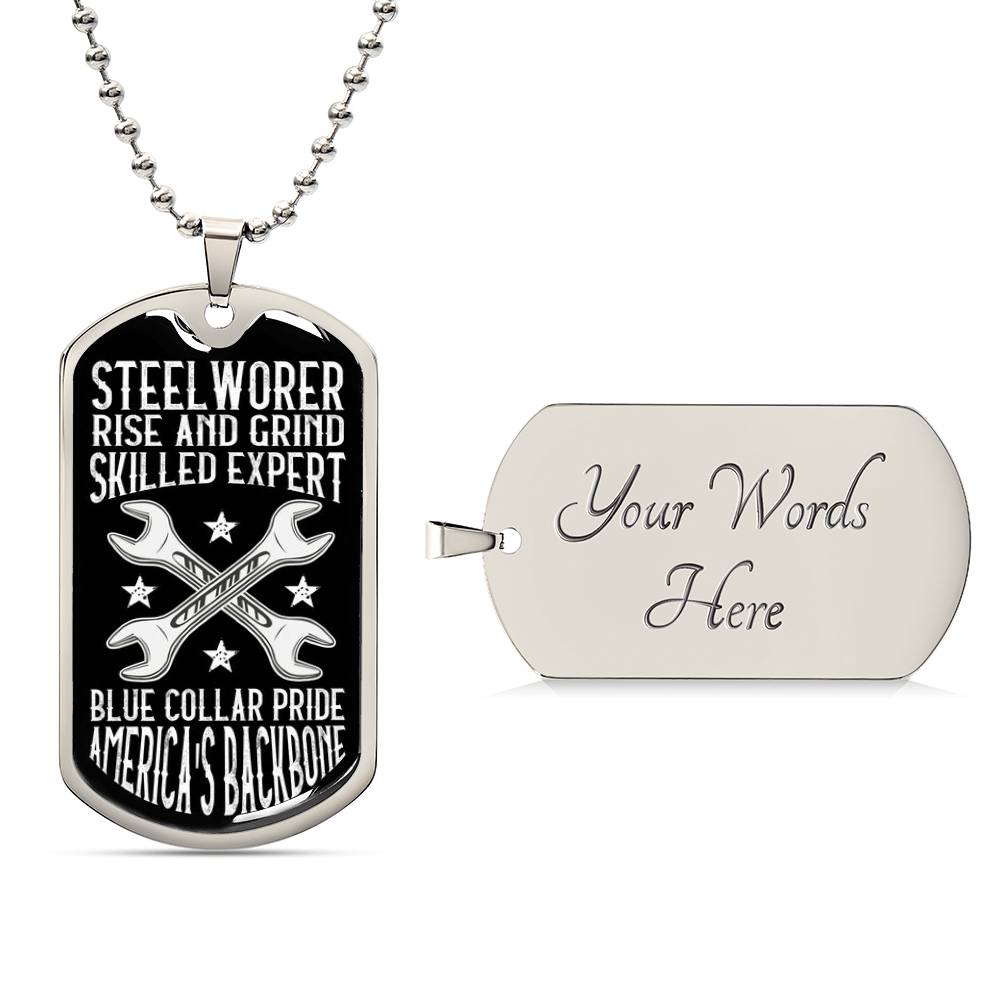 DOG TAG NECKLACE FOR (STEEL WORKER)