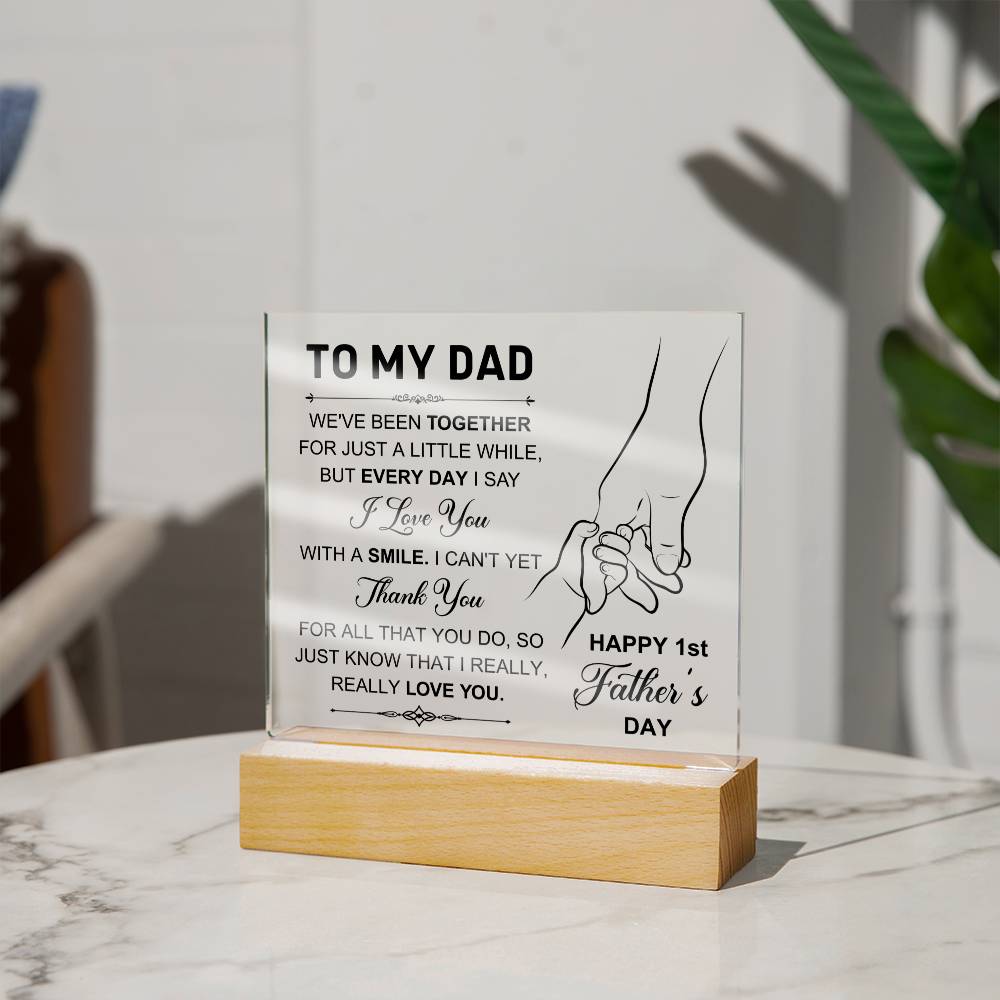 1st Father's Day LED Square Lighted Plaque