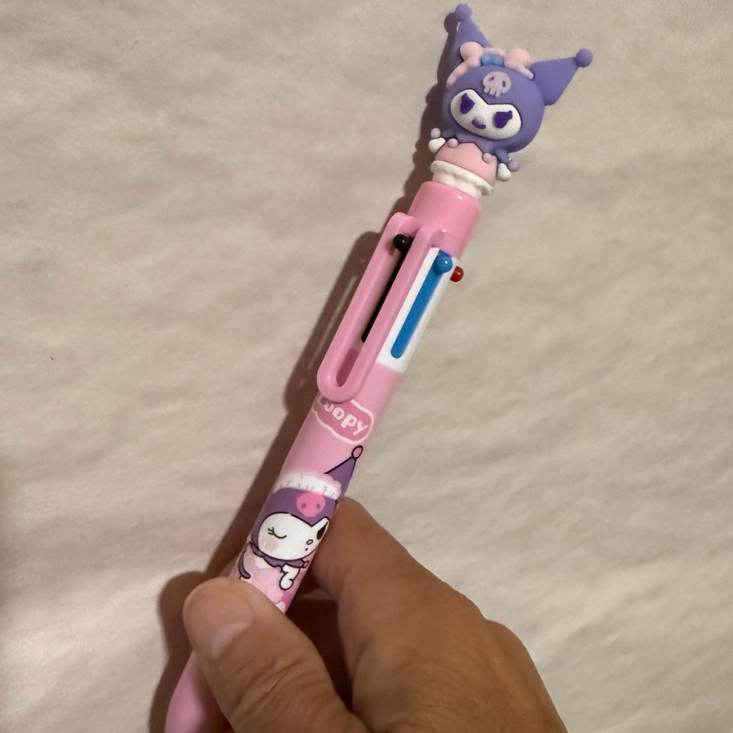 Kawaii Gothic Bunny Pen – Pink & Purple Multi-Color Stationery